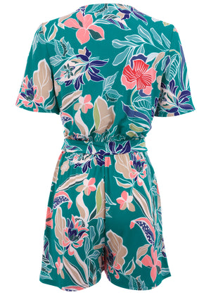 Tie waist romper - Paradise Floral - thumbnail-5