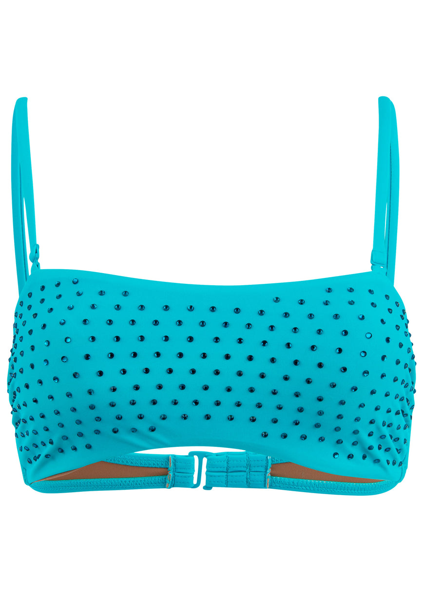 Rhinestone bandeau top - Aqua Reef