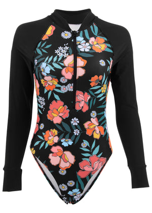 Long Sleeve One-Piece - Floral Delight - thumbnail-4