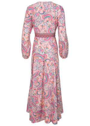 Tie-waist maxi dress - Venetian Paisley - thumbnail-4