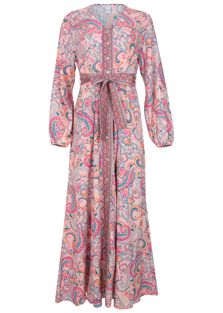 Robe longue à taille nouée - Venetian Paisley