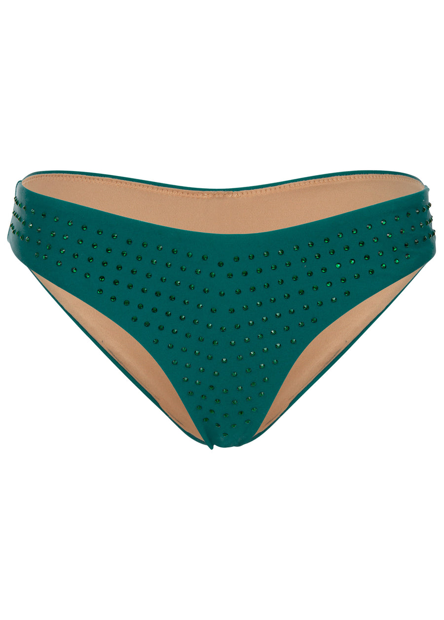 Rhinestone bikini bottom - Green Glory