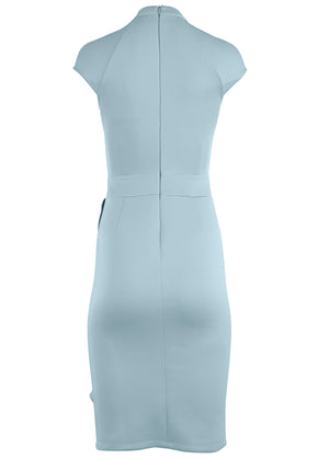 Cutout Ruffle Midi Dress - Light Blue - thumbnail-5