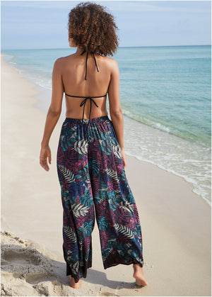 Pantalon Palazzo - Feuilles Tropicales - thumbnail-2