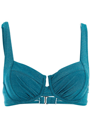 Color Block Underwire Top - Deep Teal - thumbnail-3