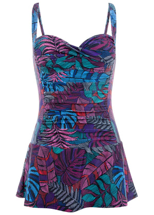 St. Tropez Swim Dress - Tropical Leaves - thumbnail-3