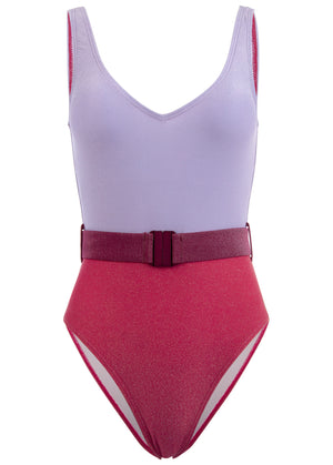 Belted One-Piece - Pink Aurora - thumbnail-4