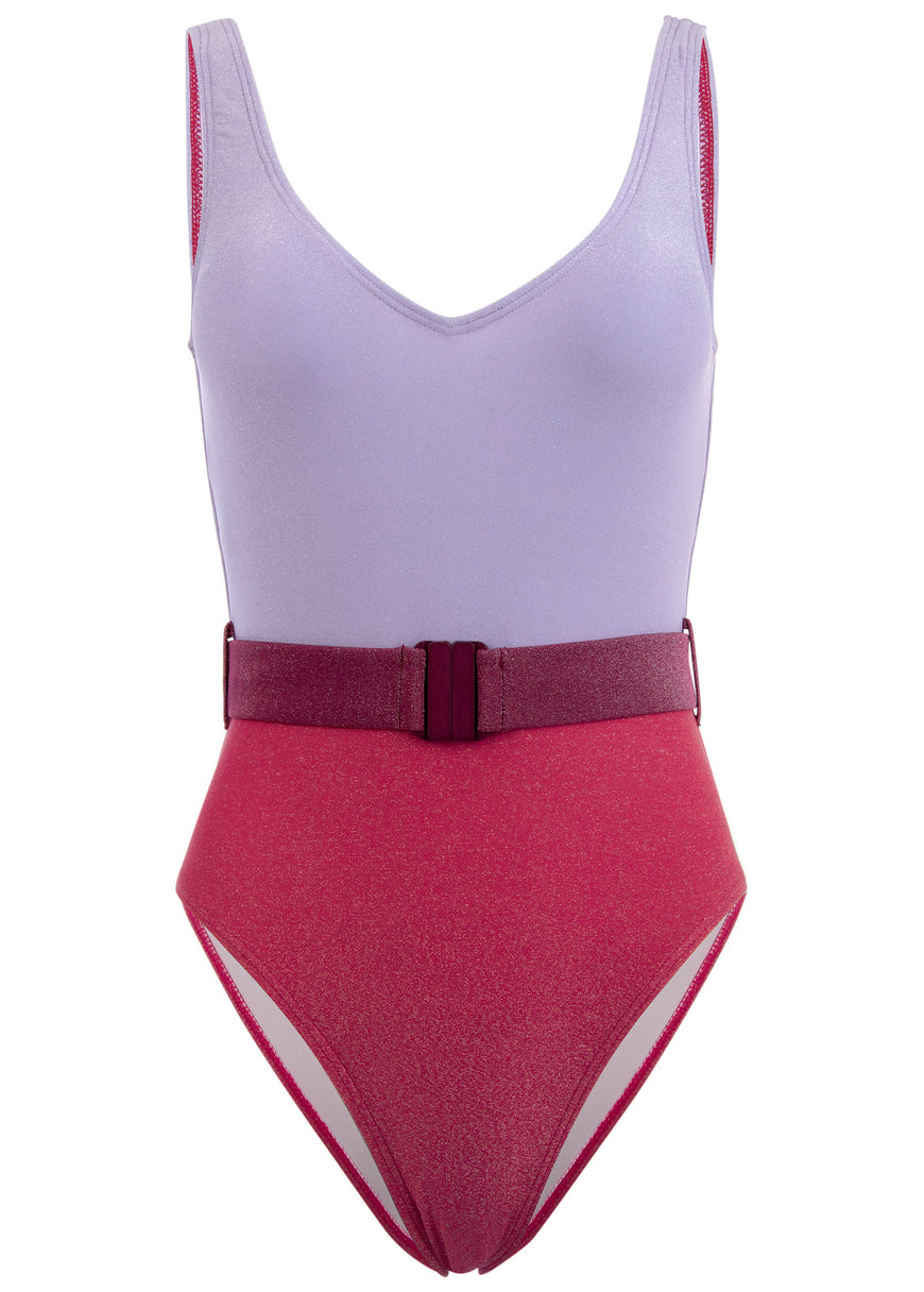 Belted One-Piece - Pink Aurora