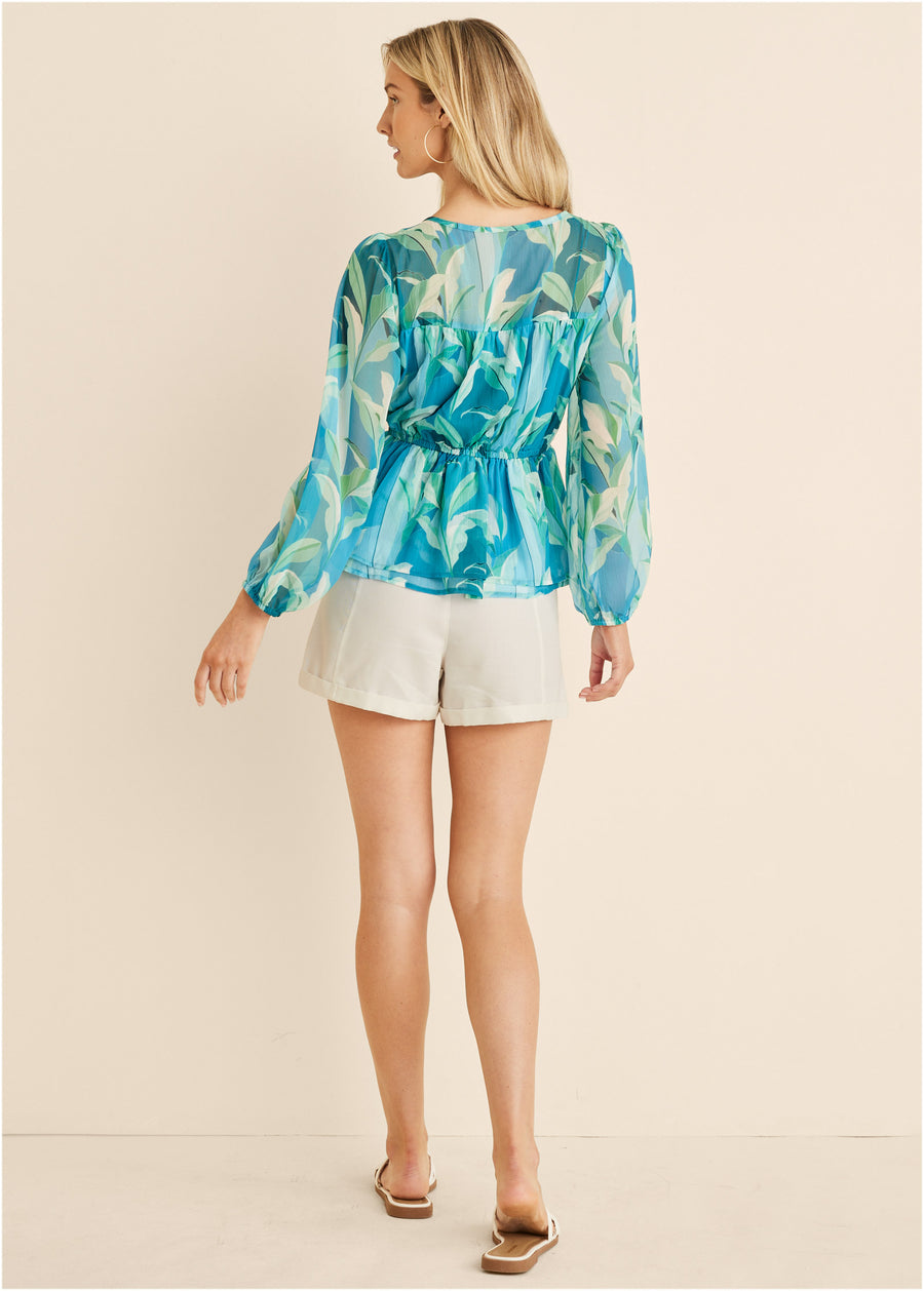 Sheer Beauty Blouse - Botanical Beauty