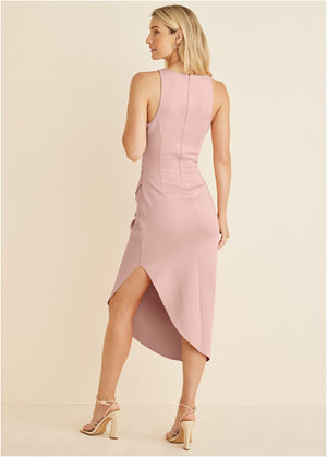 Ruched bodycon dress - Peach - thumbnail-2