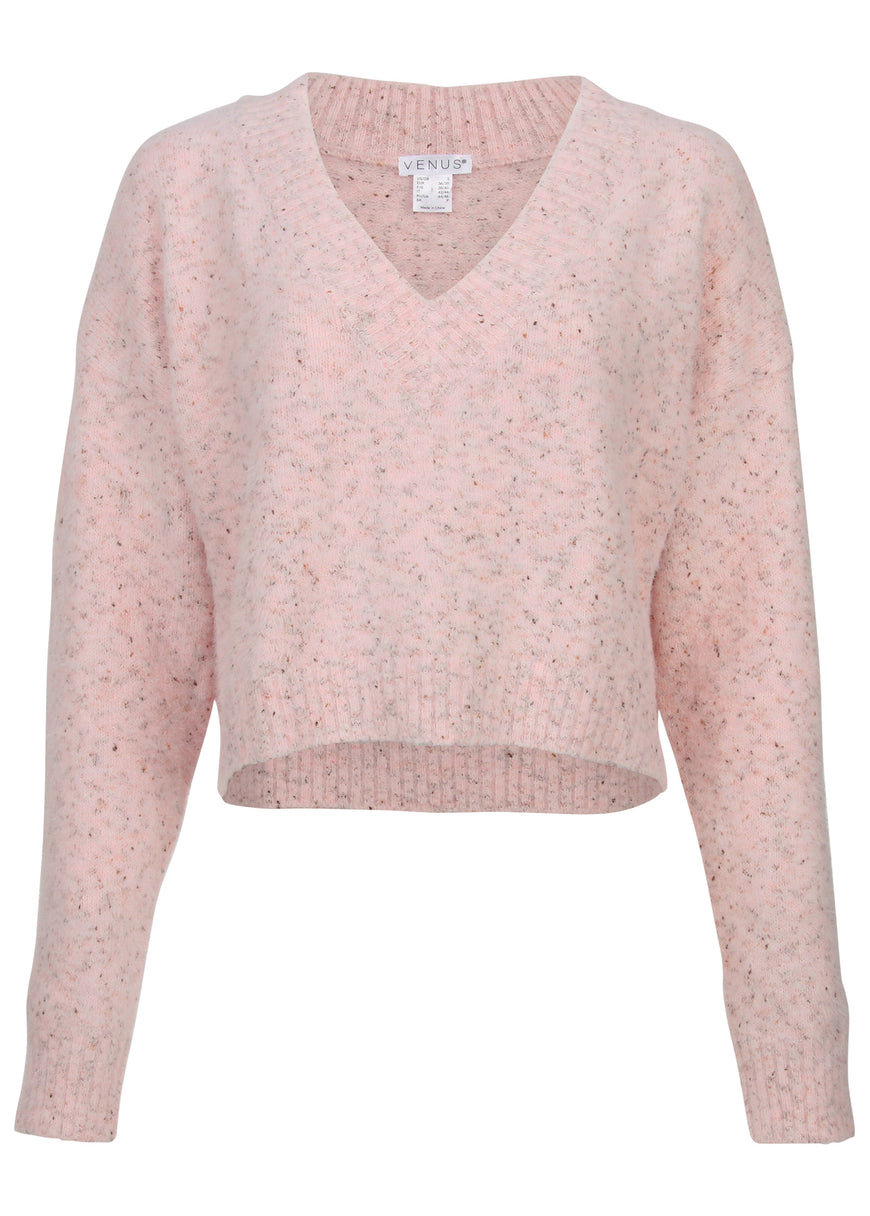 V-Neck Sweater - Pink Multi