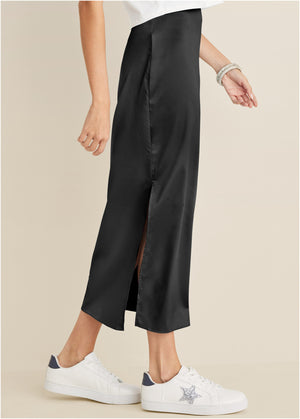 Midi Slip Skirt - Black - thumbnail-4