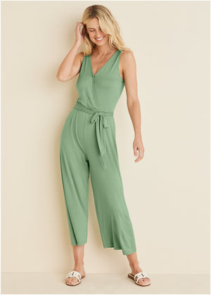 Wrap jumpsuit - Green - thumbnail-4