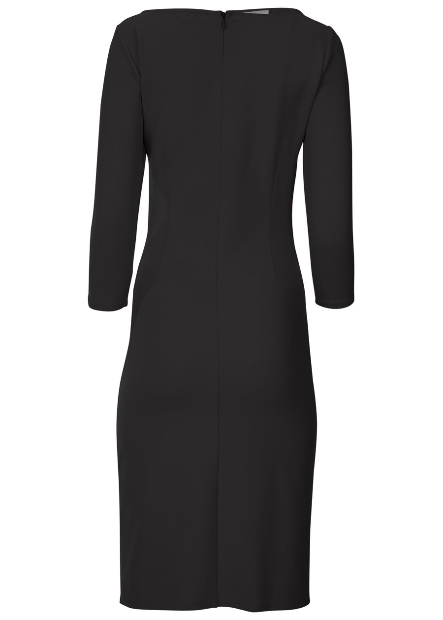 Robe midi froncée - Noir