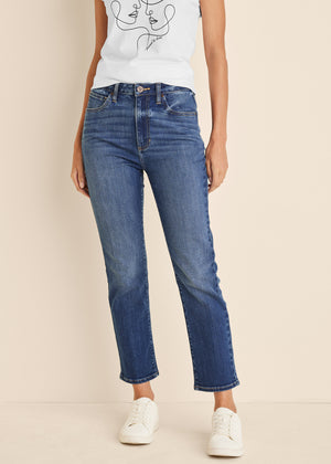 Audrey Straight Leg Jeans - Medium Wash - thumbnail-1