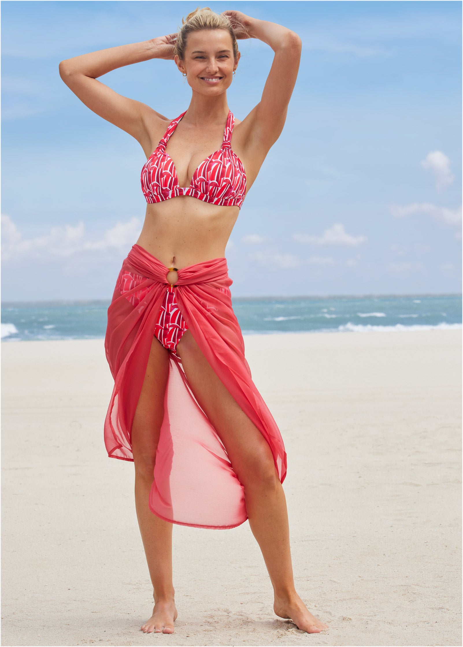 Sarong Cover-Up - Dark Pink