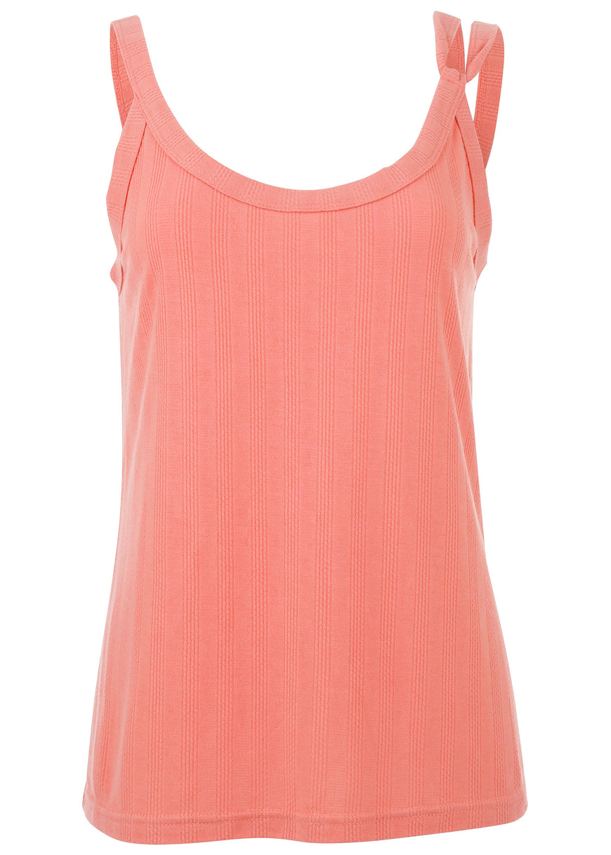 2-pack strappy tank - Coral & Tan