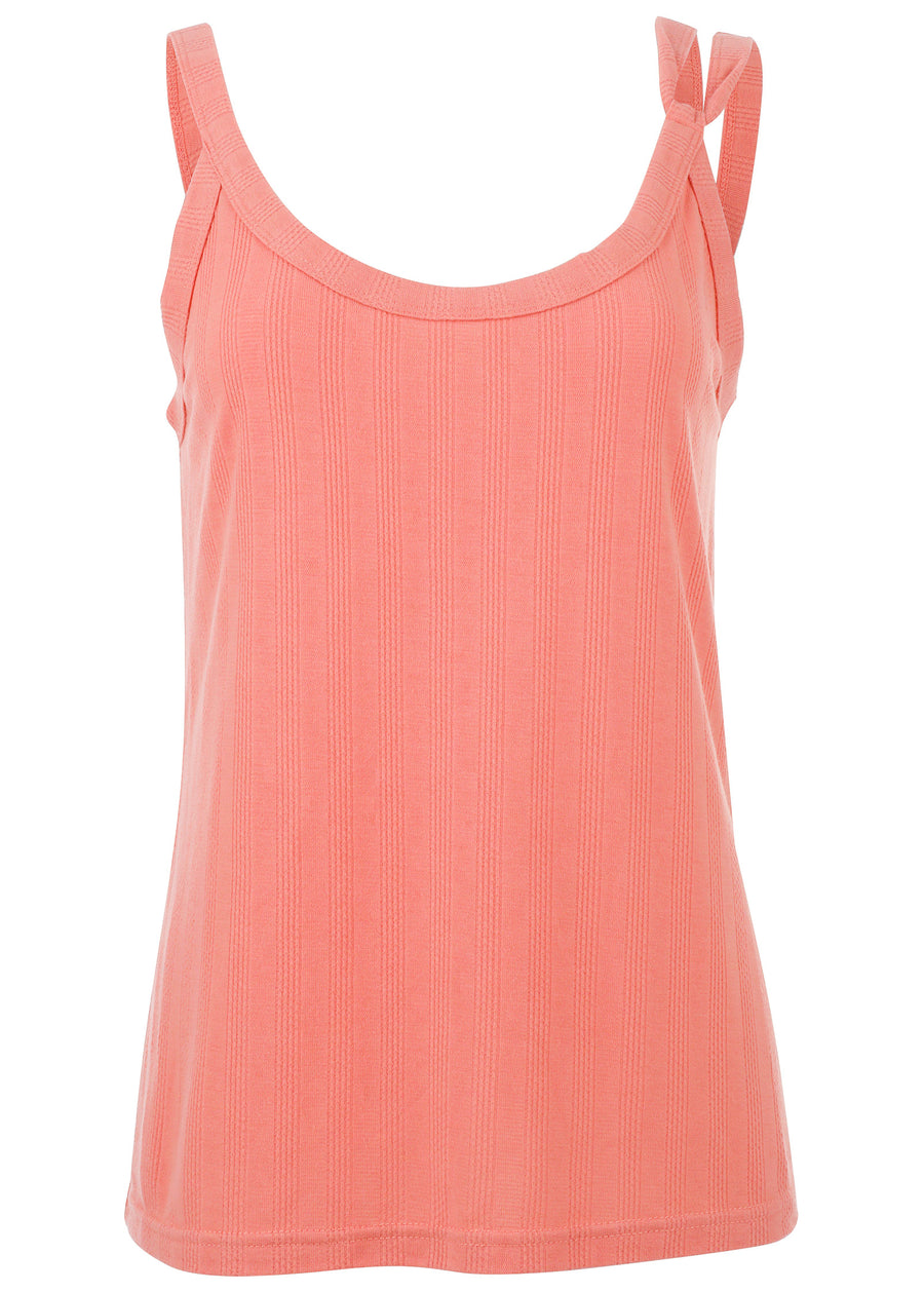 2-Pack Strappy Tank - Coral & Tan