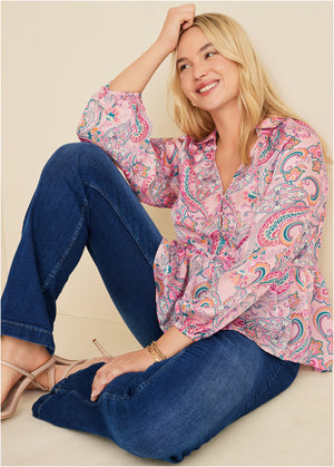 High-Low Blouse - Venetian Paisley - thumbnail-6