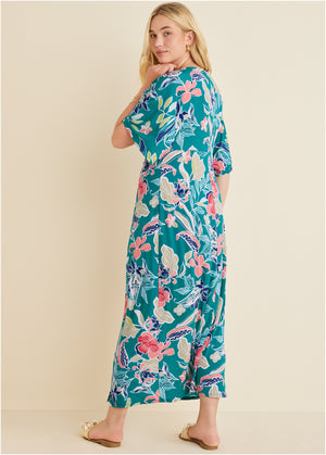 Twist Front Maxi Dress - Paradise Floral - thumbnail-7