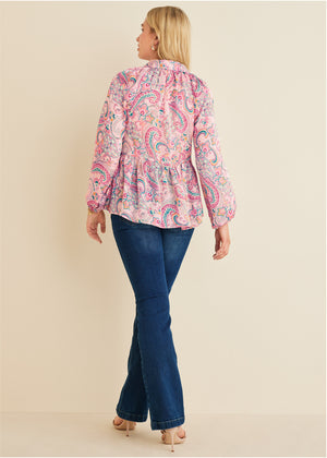 High-Low Blouse - Venetian Paisley - thumbnail-5