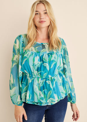 Sheer Beauty Blouse - Botanical Beauty - thumbnail-4