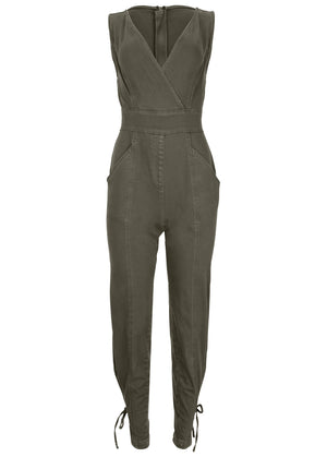 Twill Utility Jumpsuit - Olive - thumbnail-4