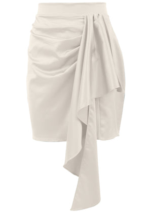 Ruffle detail mini skirt - Off White - thumbnail-4