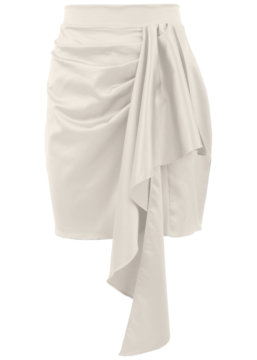 Ruffle Detail Mini Skirt - Off White