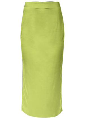 Midi Slip Skirt - Lime - thumbnail-5