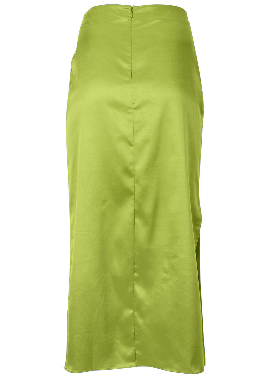 Midi Slip Skirt - Lime