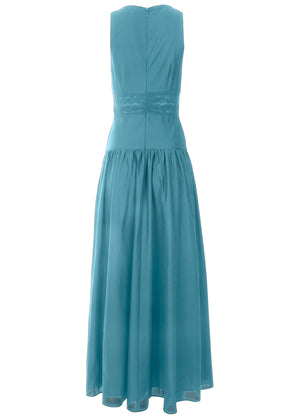 Lace Detail Drop Waist Maxi - Blue - thumbnail-5