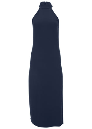 High Neck Midi Dress - Navy - thumbnail-4