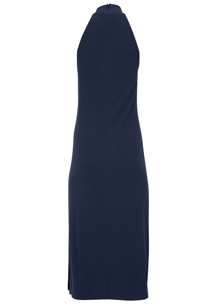 High Neck Midi Dress - Navy