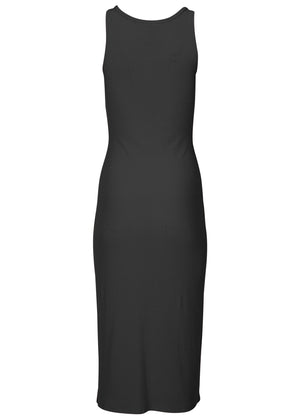 Robe midi Henley - Noir - thumbnail-4