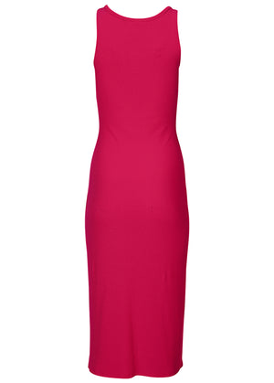 Henley Midi Dress - Dark Pink - thumbnail-4