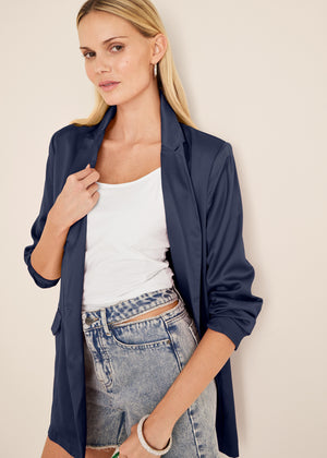 Double breasted blazer - Navy - thumbnail-5