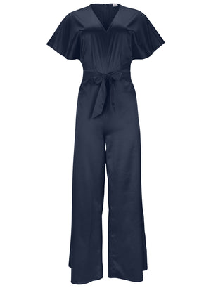 Flutter Sleeve Jumpsuit - Navy - thumbnail-4