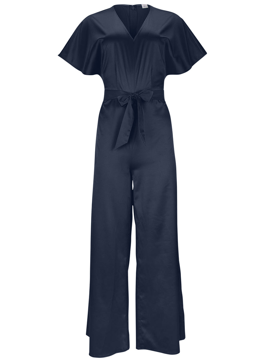 Flutter Sleeve Jumpsuit - Navy