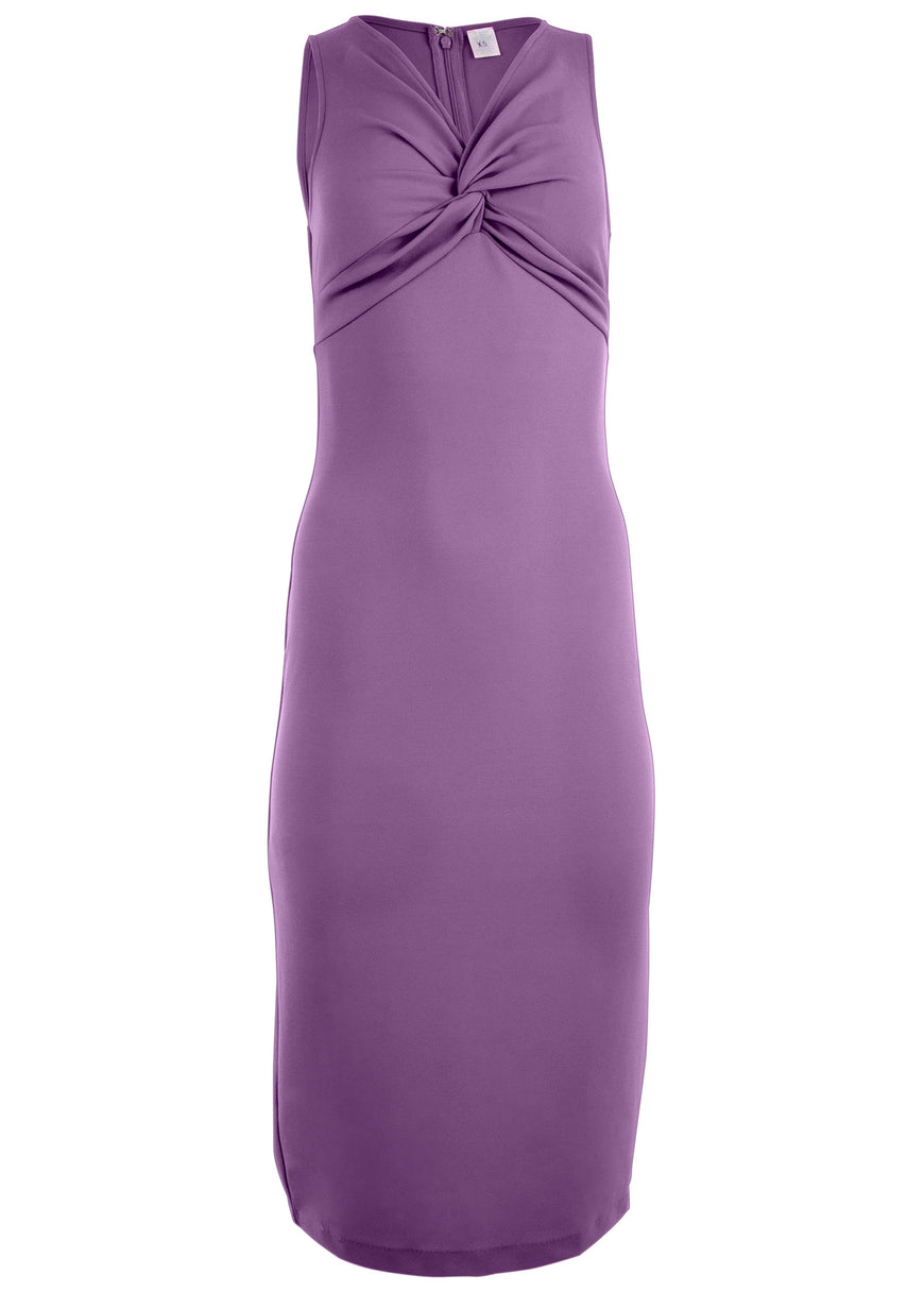 Twist front midi dress - Purple