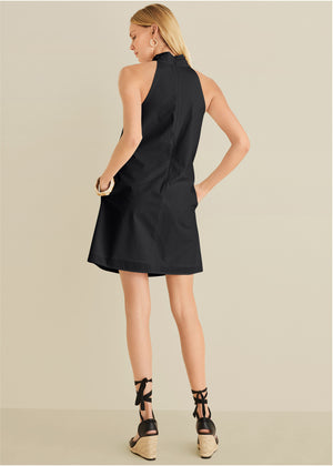 Twist halter dress - Black - thumbnail-2