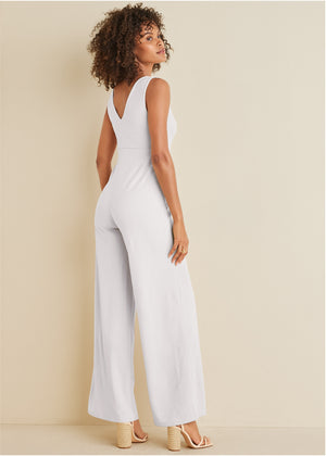 Wide leg jumpsuit - White - thumbnail-2