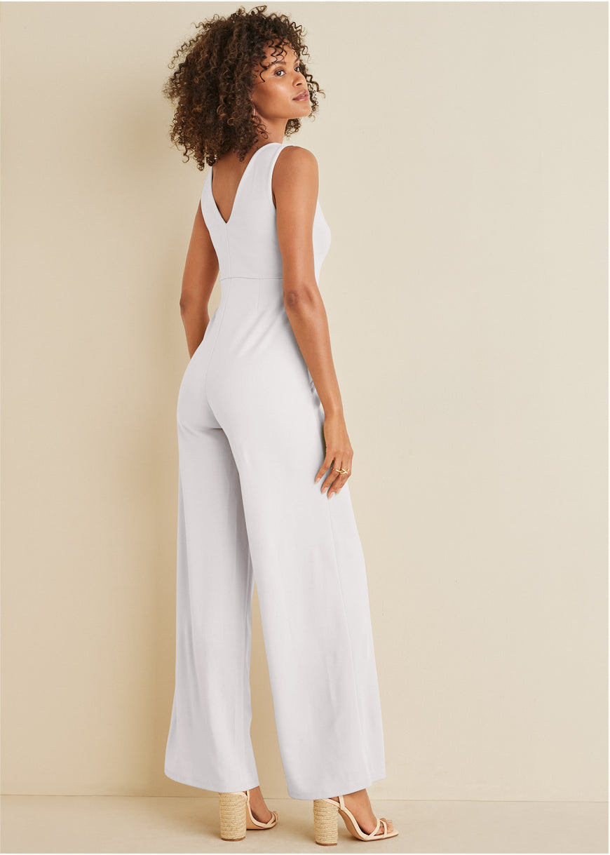 Wide Leg Jumpsuit - White