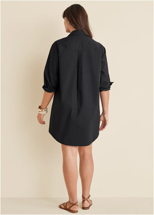 Shirt Dress - Black - thumbnail-7