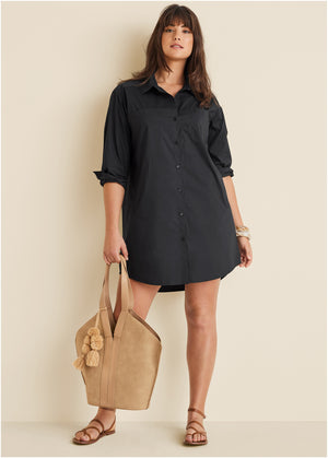 Shirt Dress - Black - thumbnail-10