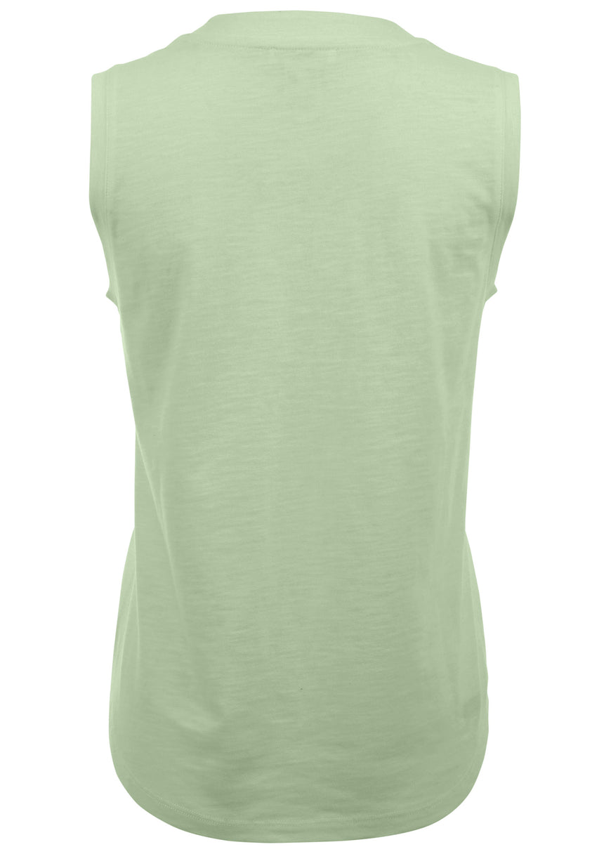 V-Neck Shirred Tank - Mint