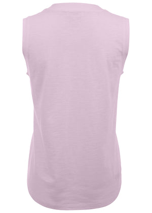 V-Neck shirred tank - Lilac - thumbnail-5