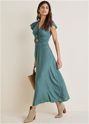 Twist front maxi dress - Green - thumbnail-3