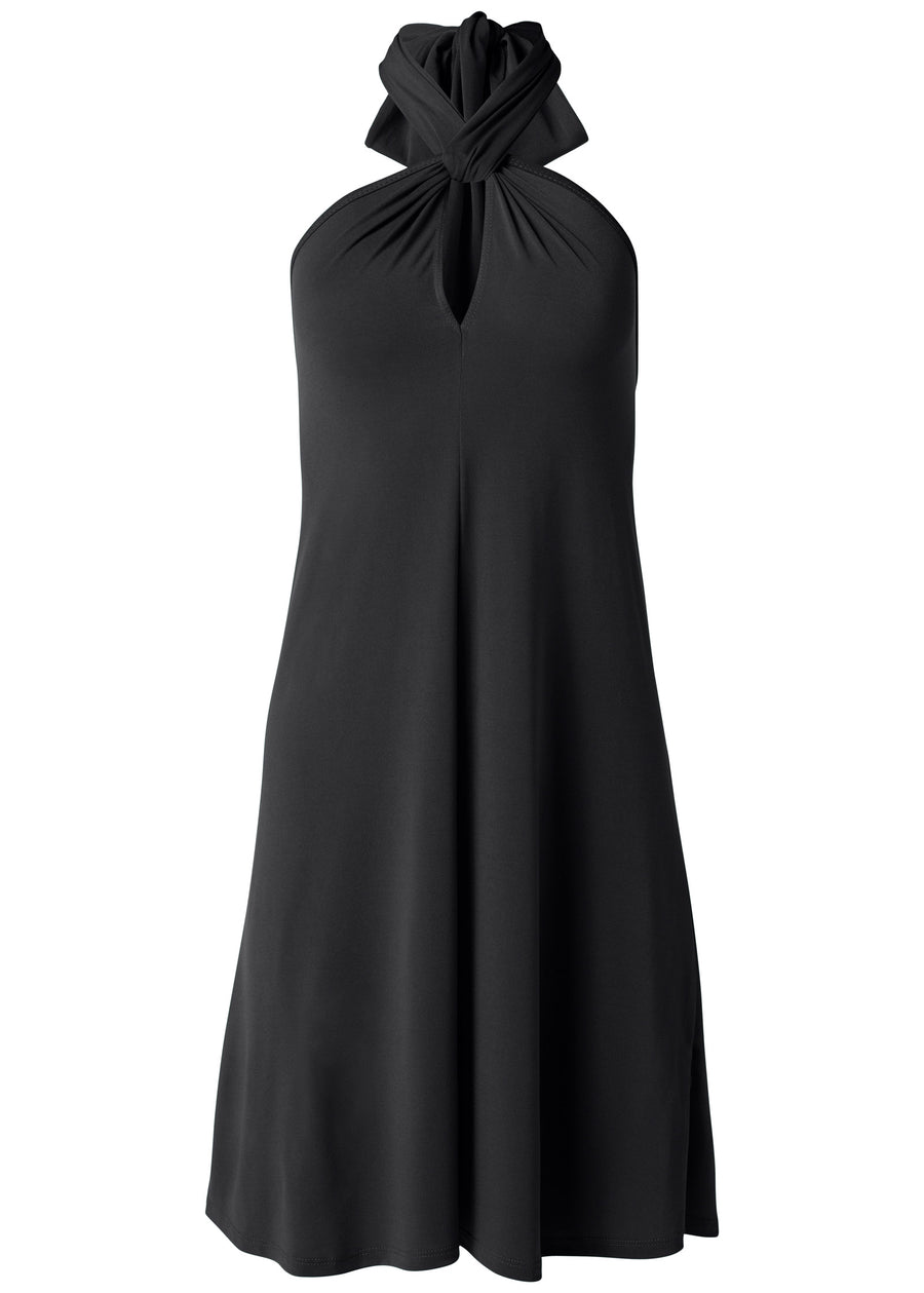 Halter Tie Dress - Black