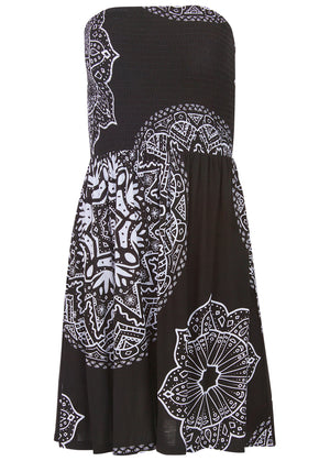 Convertible Coverup Dress - Ornate Medallion Black - thumbnail-4